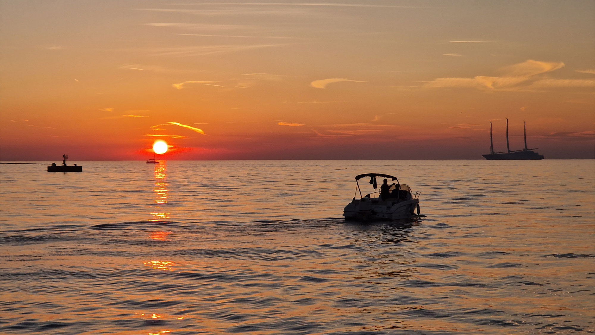 Triest Molo Audace Sonnenuntergang